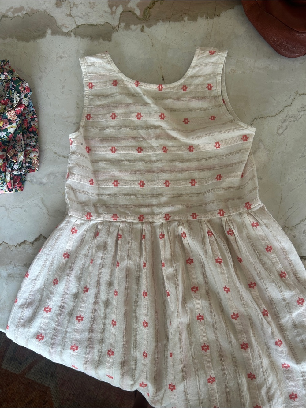 Ace & Jig Cream Dress with Pink Embroidered Motifs